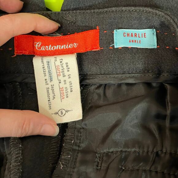 Anthropologie 6 pant trouser Charlie Ankle Cartonnier business classic black - Picture 7 of 7